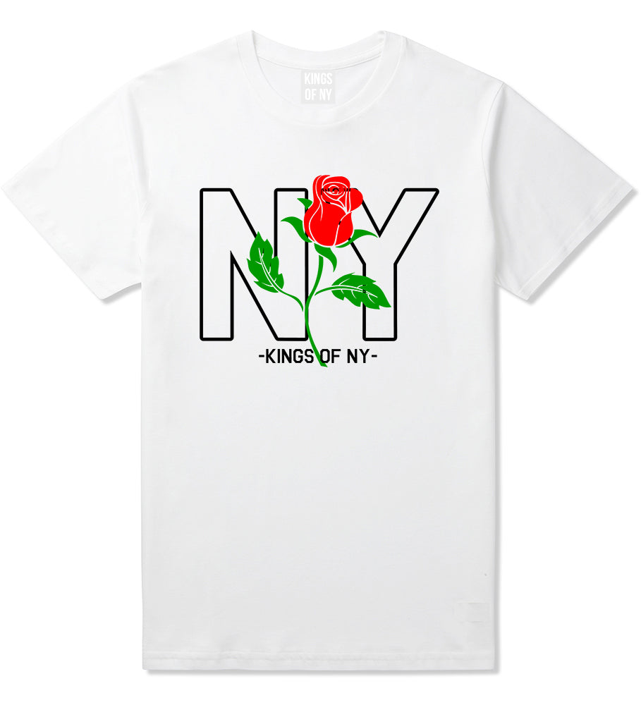 NY Rising Rose Mens T-Shirt White