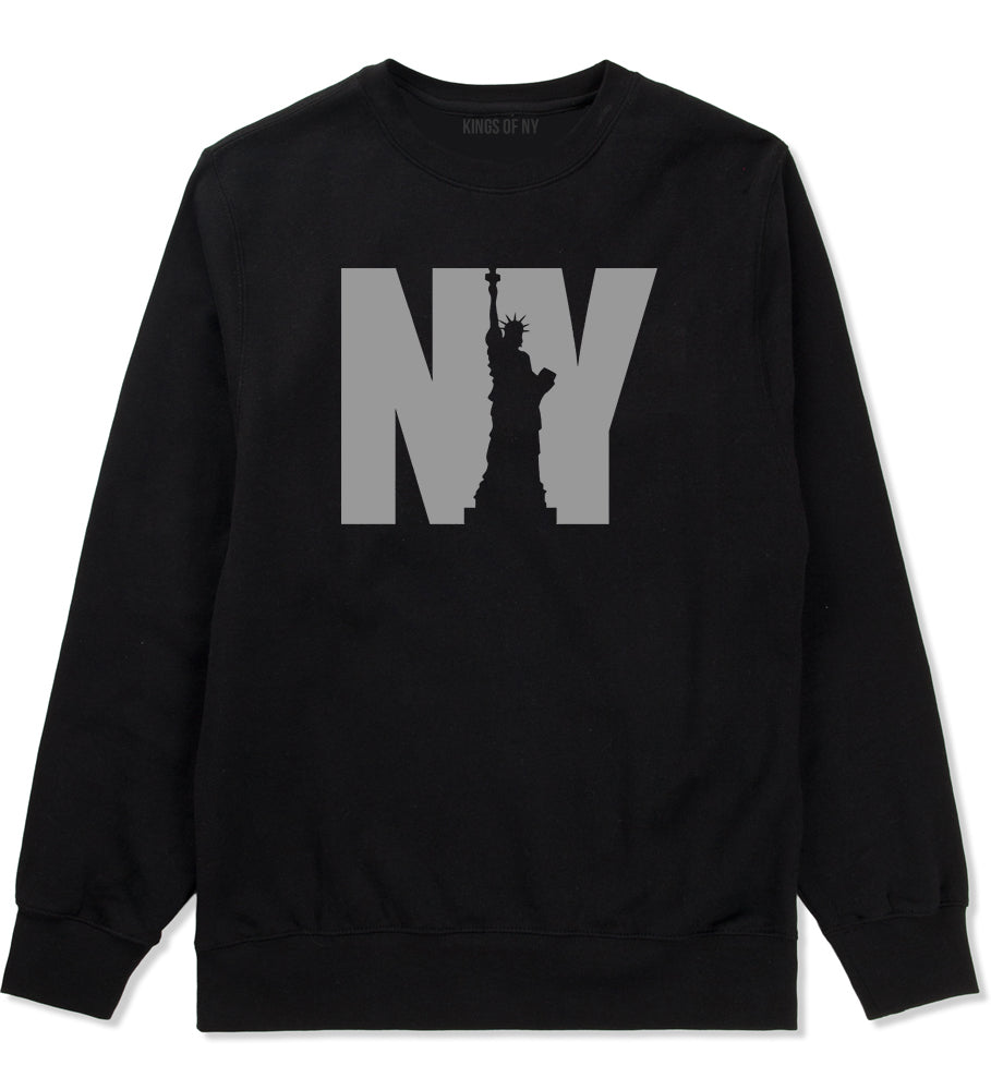 NY Statue Of Liberty Mens Crewneck Sweatshirt Black