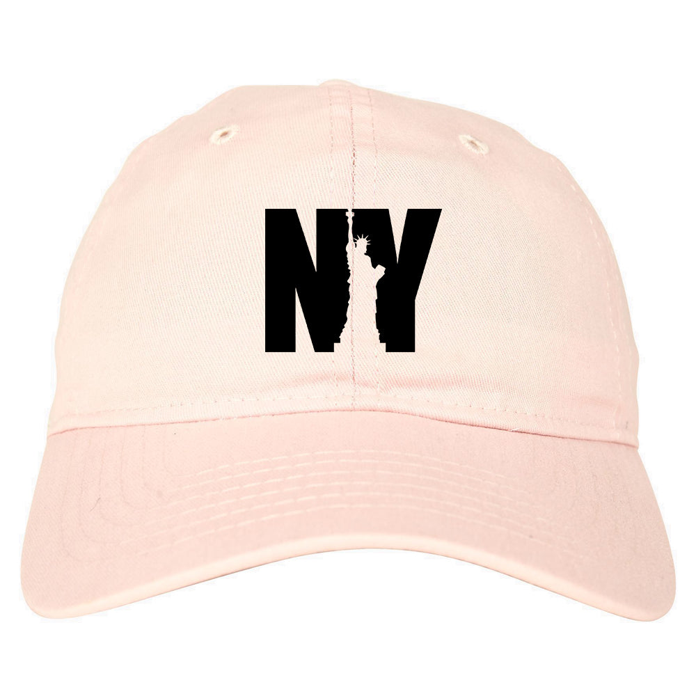 NY Statue Of Liberty Mens Dad Hat Baseball Cap Pink