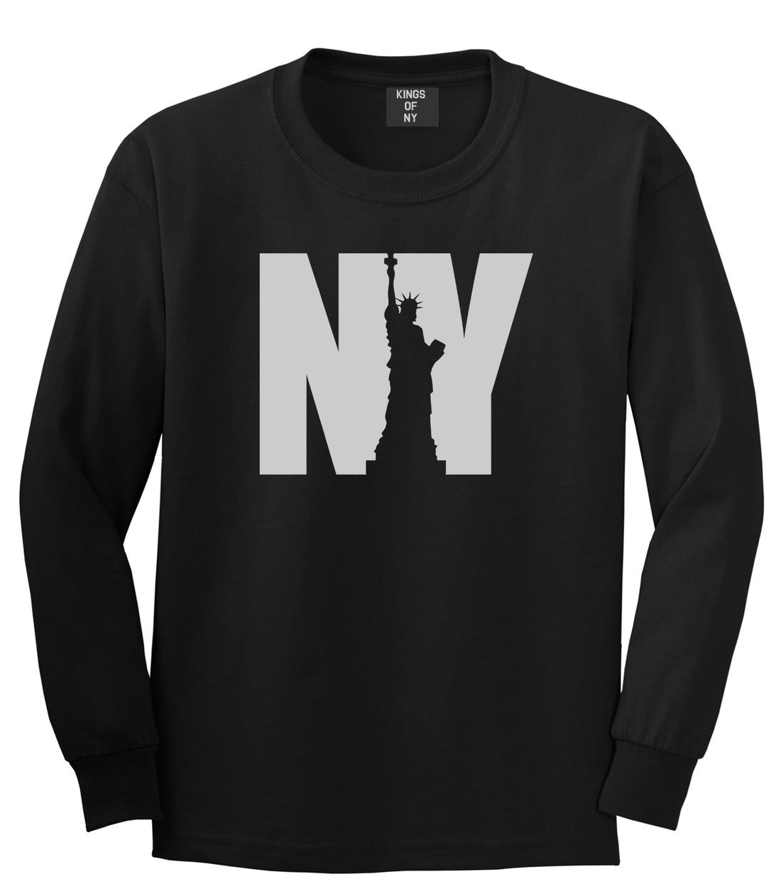 NY Statue Of Liberty Mens Long Sleeve T-Shirt Black