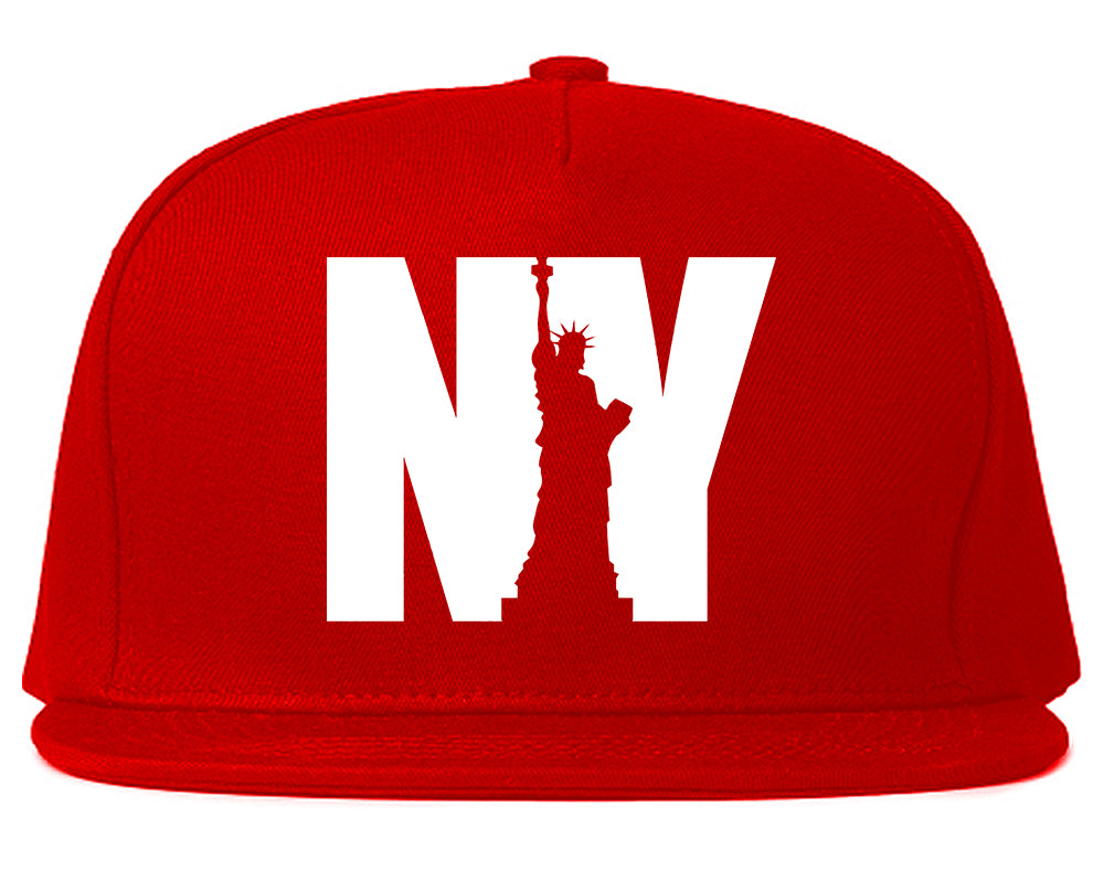 NY Statue Of Liberty Mens Snapback Hat Red