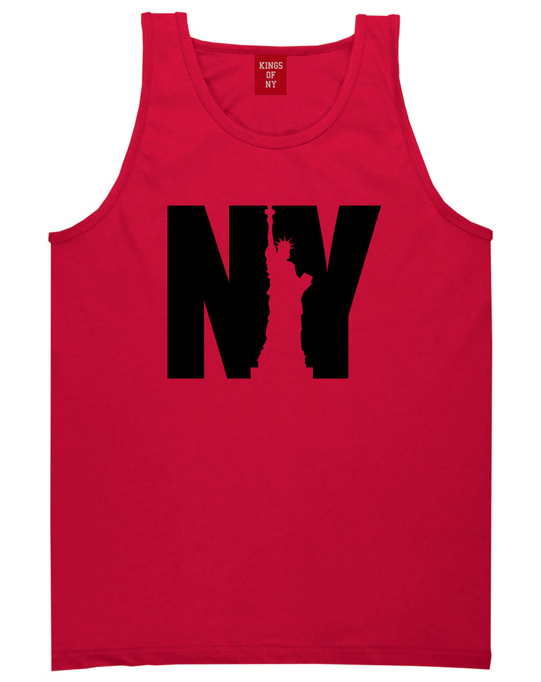 NY Statue Of Liberty Mens Tank Top Shirt Red
