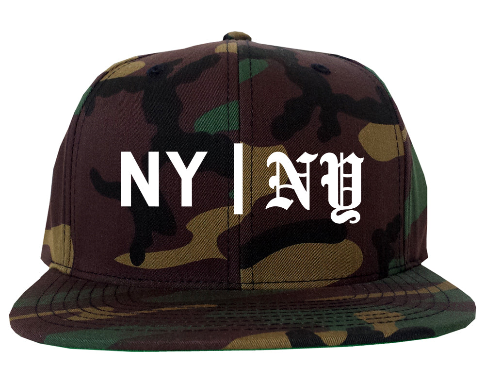 NY vs NY Mens Snapback Hat Green Camo