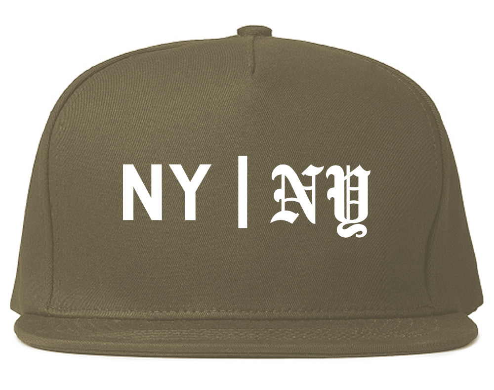 NY vs NY Mens Snapback Hat Grey