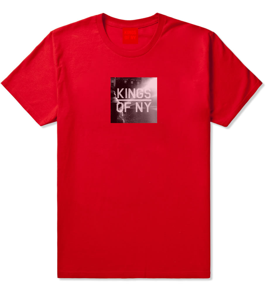 NYC Fire Hydrant Pump Summer Mens T Shirt Red