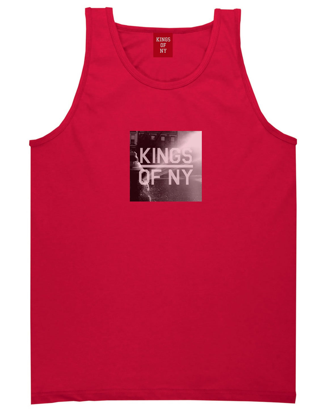 NYC Fire Hydrant Pump Summer Mens Tank Top Shirt Red