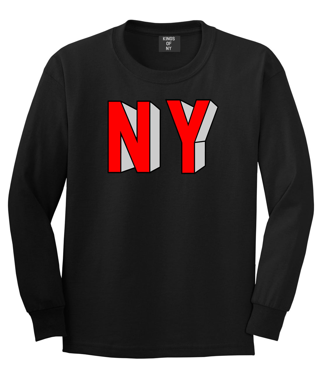 NY Block Letters Long Sleeve T-Shirt in Black