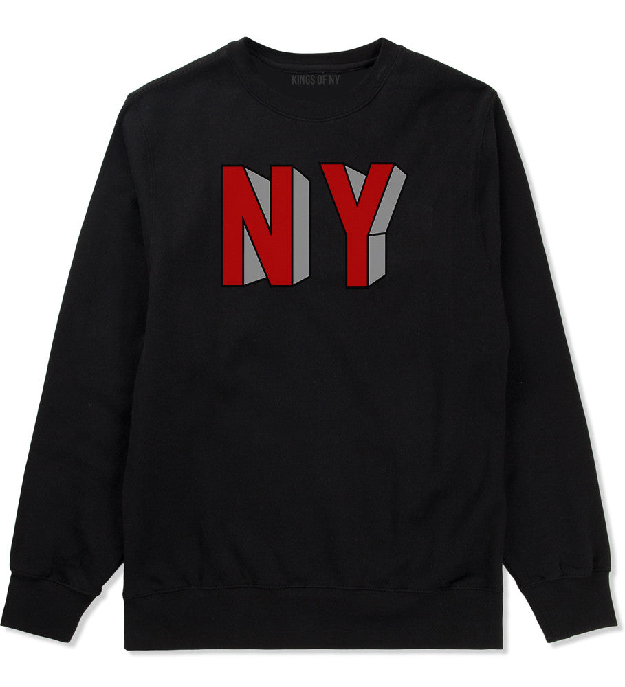 NY Block Letters Crewneck Sweatshirt in Black