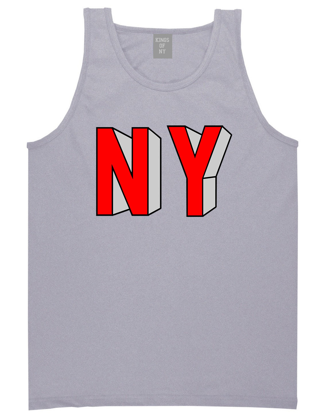 NY Block Letters Tank Top in Grey