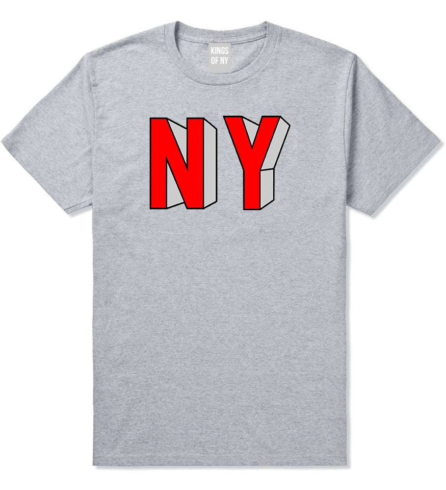NY Block Letters T-Shirt in Grey