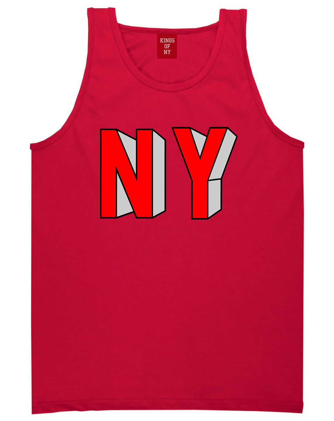 NY Block Letters Tank Top in Red