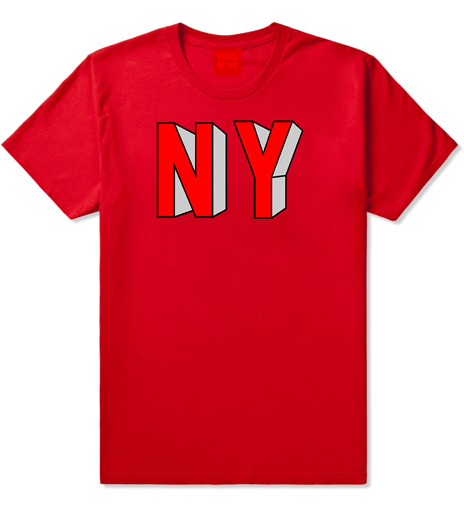 NY Block Letters T-Shirt in Red