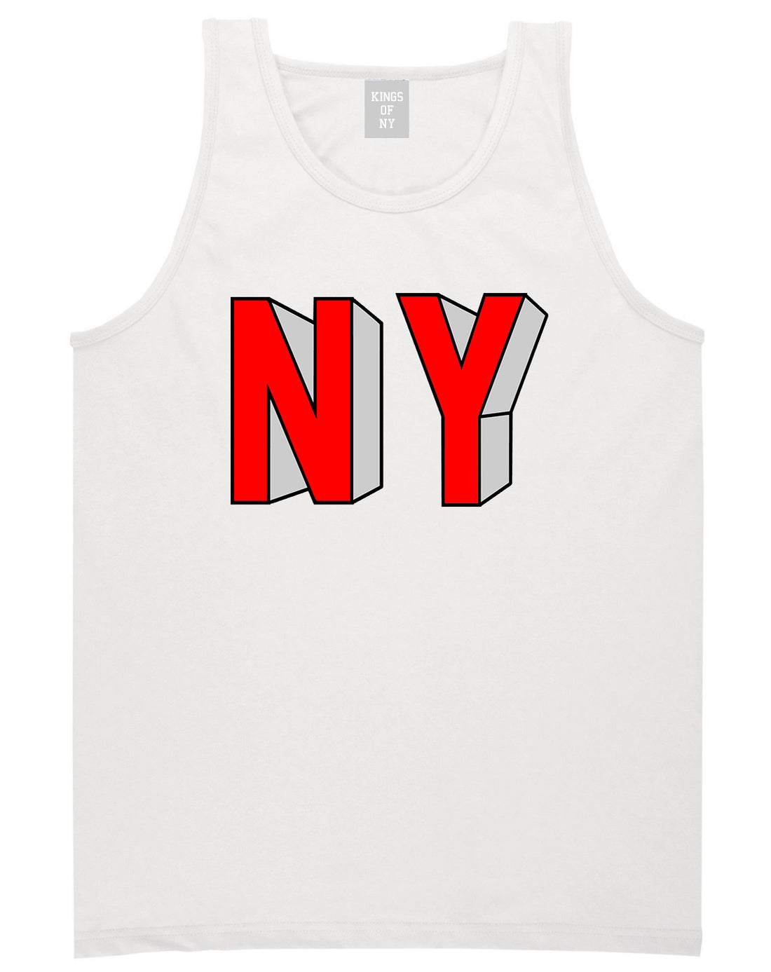 NY Block Letters Tank Top in White