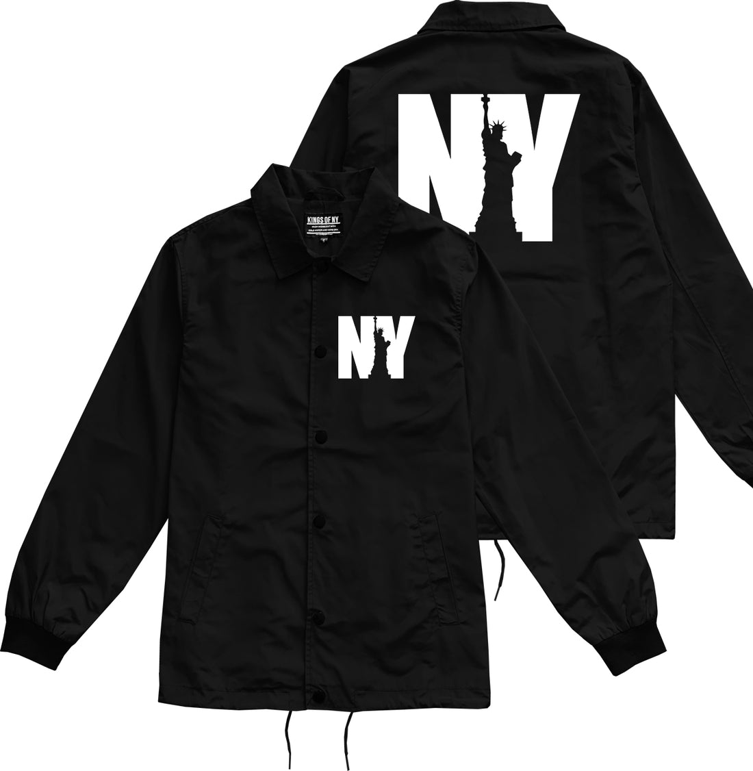 NY Statue Of Liberty Mens Coaches Jacket Black