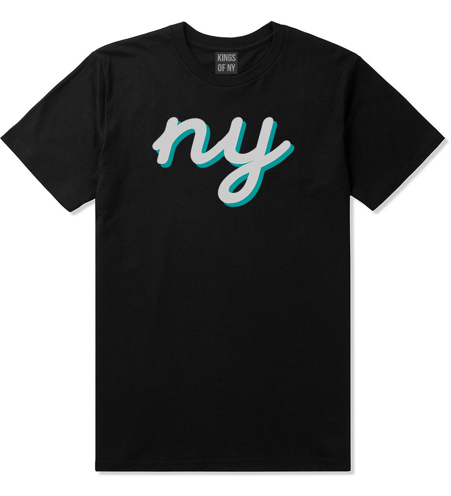 NY lower case script T-Shirt in Black