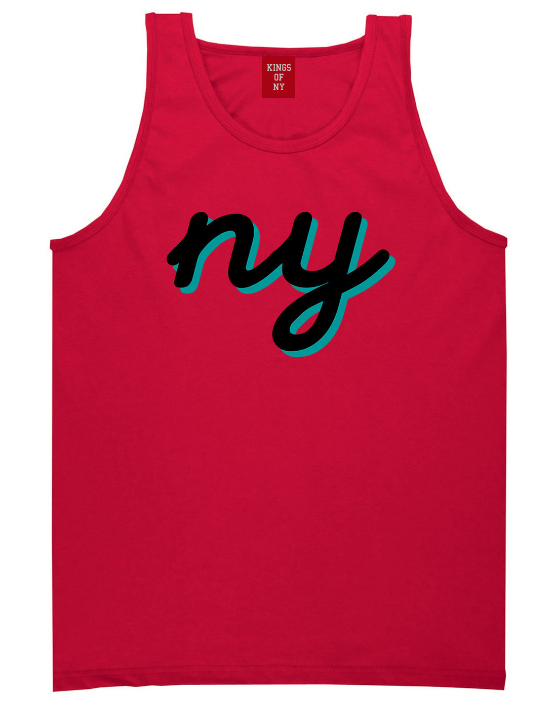 NY lower case script Tank Top in Red