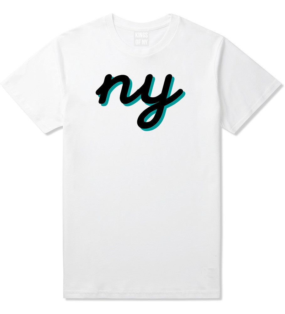 NY lower case script T-Shirt in White