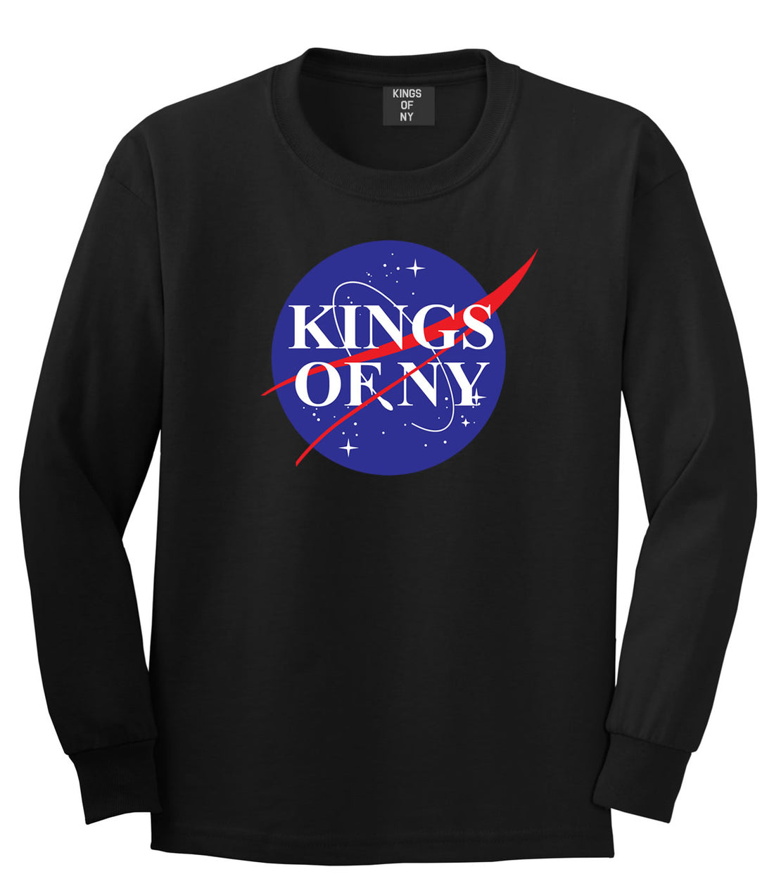 Nasa Kings Of NY Logo Long Sleeve T-Shirt in Black