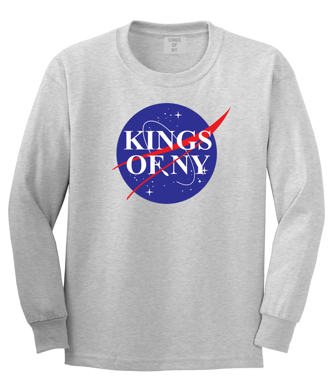 Nasa Kings Of NY Logo Long Sleeve T-Shirt in Grey