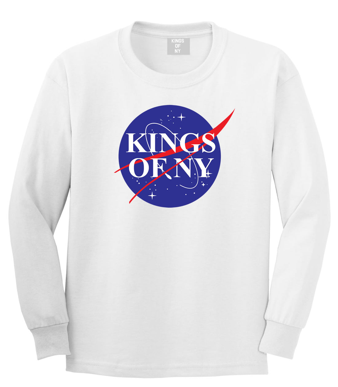 Nasa Kings Of NY Logo Long Sleeve T-Shirt in White
