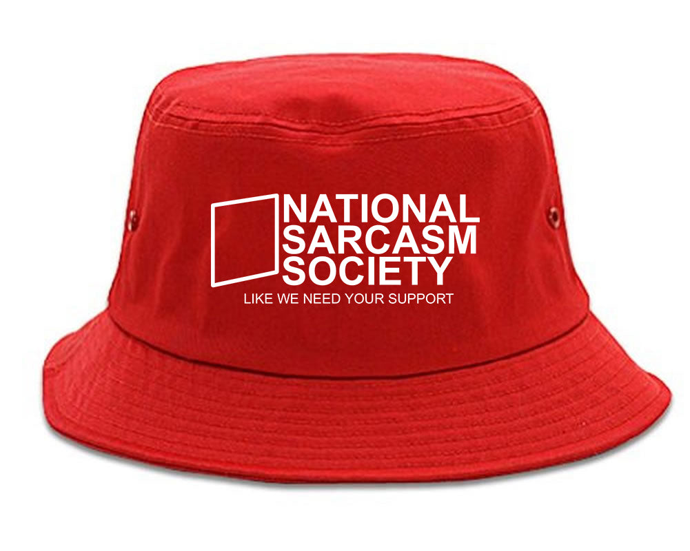 National Sarcasm Society Mens Bucket Hat Red