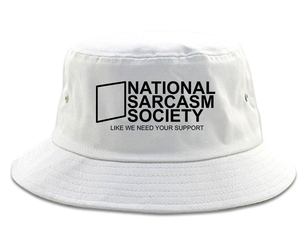 National Sarcasm Society Mens Bucket Hat White