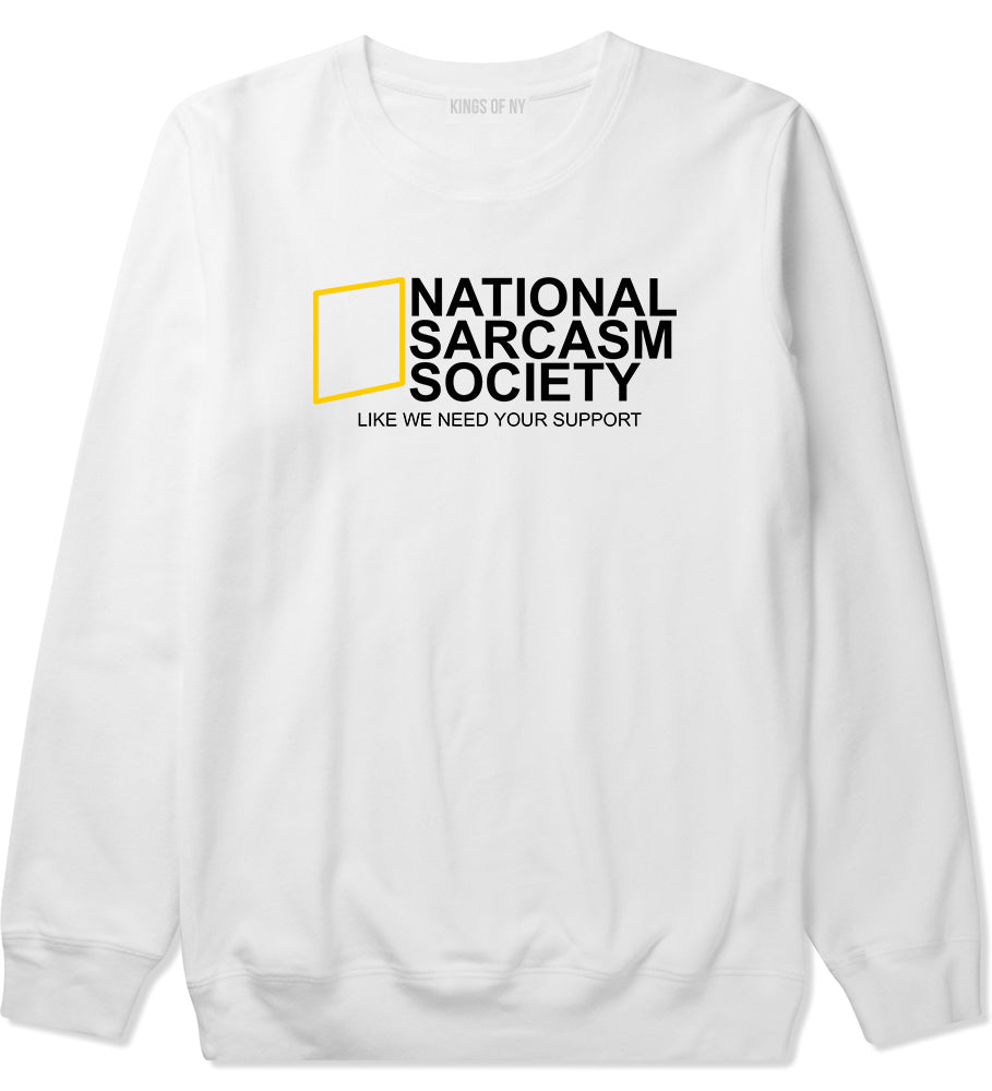 National Sarcasm Society Mens Crewneck Sweatshirt White