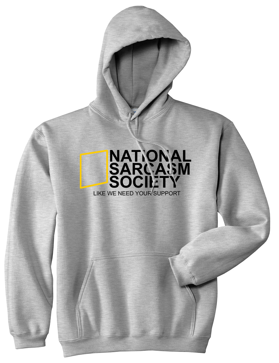 National Sarcasm Society Mens Pullover Hoodie Grey