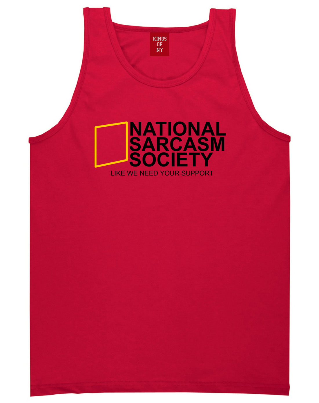 National Sarcasm Society Mens Tank Top T-Shirt Red