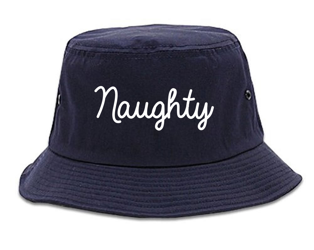 Naughty Script Bad Mens Snapback Hat Navy Blue