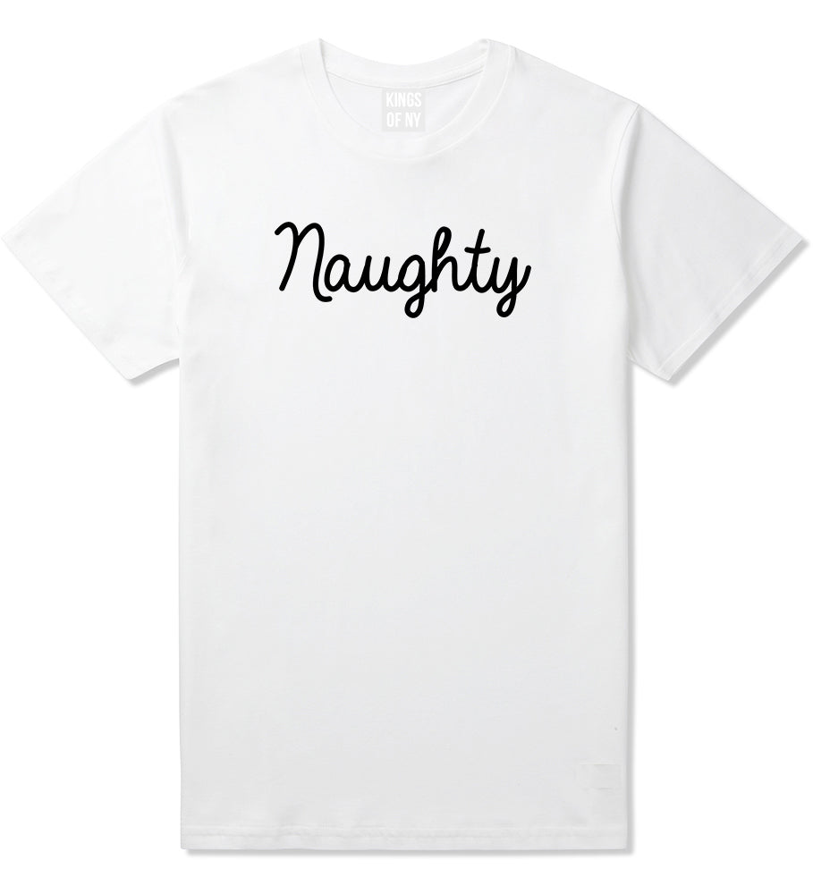 Naughty Script Bad Mens T Shirt White