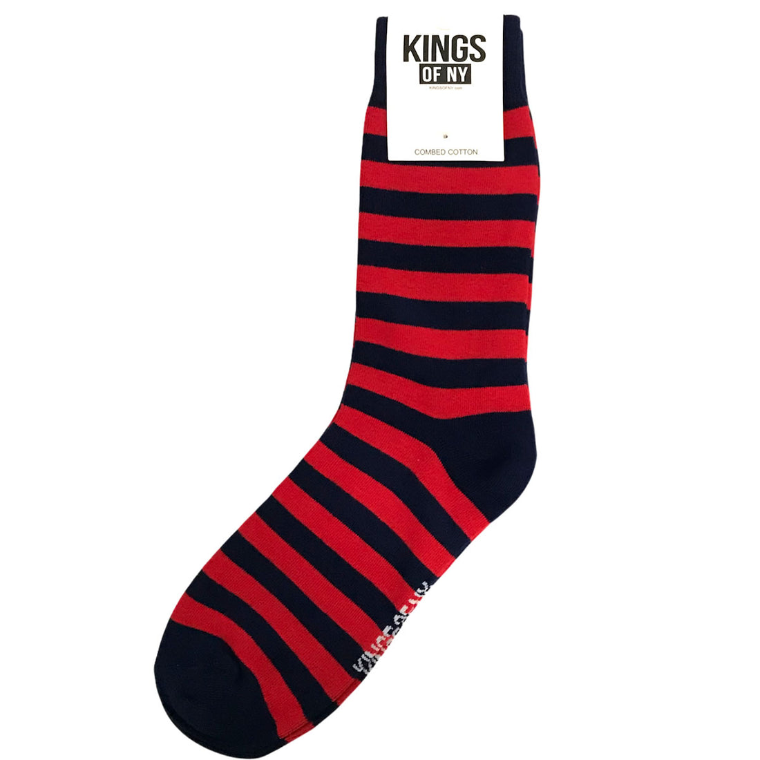 Navy Blue and Red Rugby Striped Socks