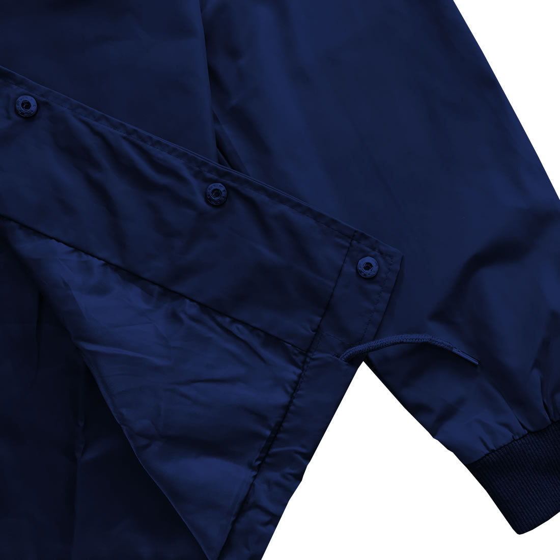 Navy Blue Mens Nylon Windbreaker Coaches Jacket Lining