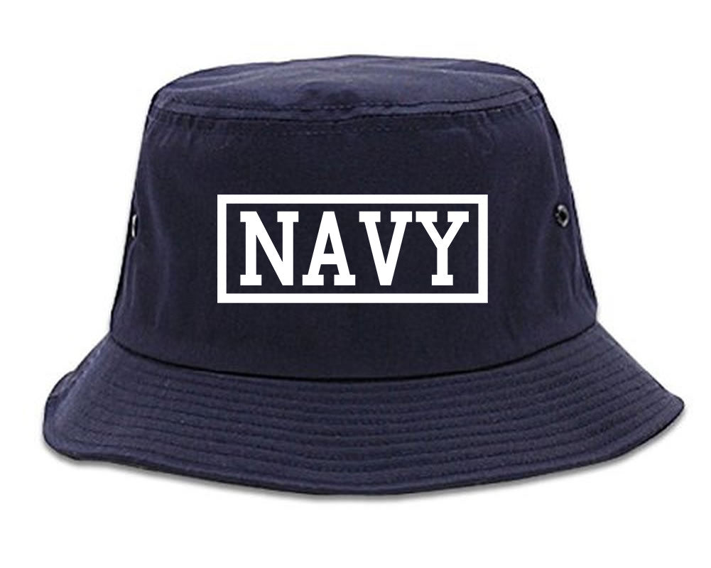 Navy Box Bucket Hat