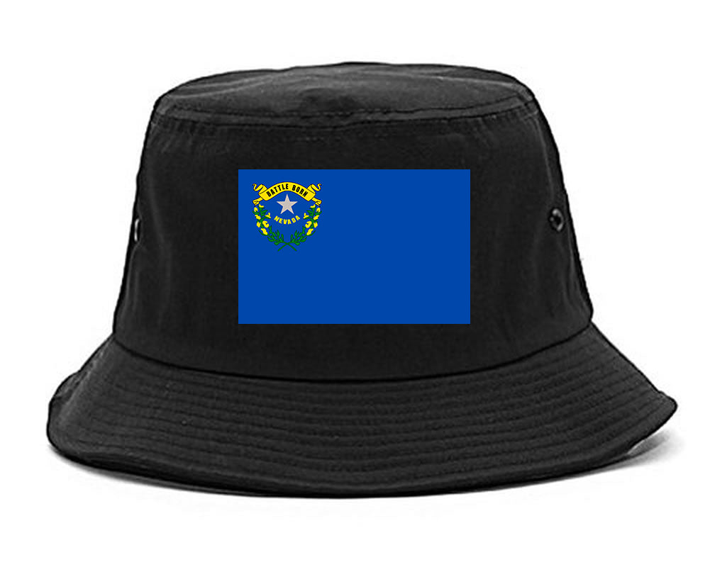 Nevada State Flag NV Chest Mens Bucket Hat Black
