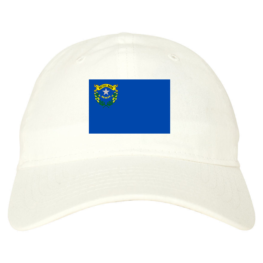 Nevada State Flag NV Chest Mens Dad Hat White