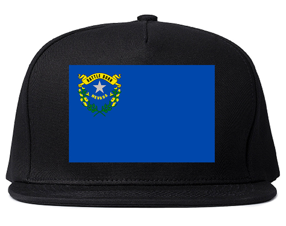 Nevada State Flag NV Chest Mens Snapback Hat Black