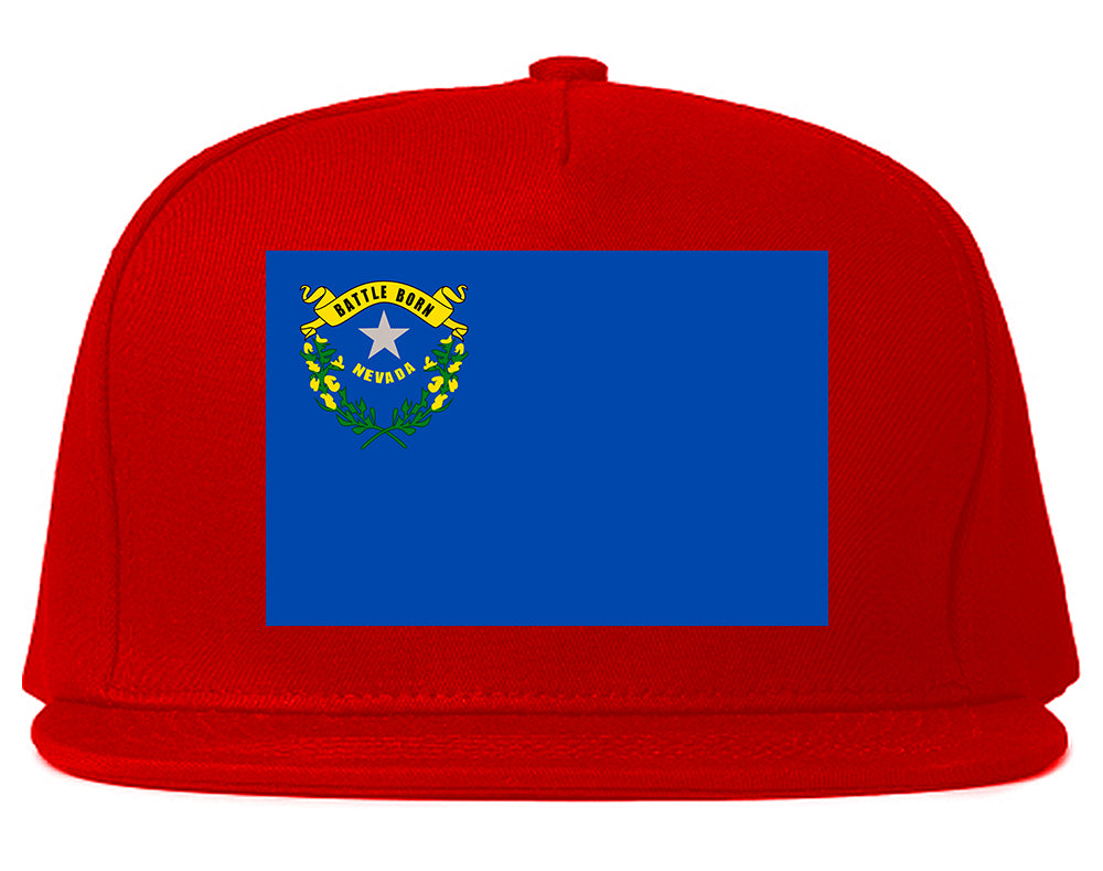 Nevada State Flag NV Chest Mens Snapback Hat Red