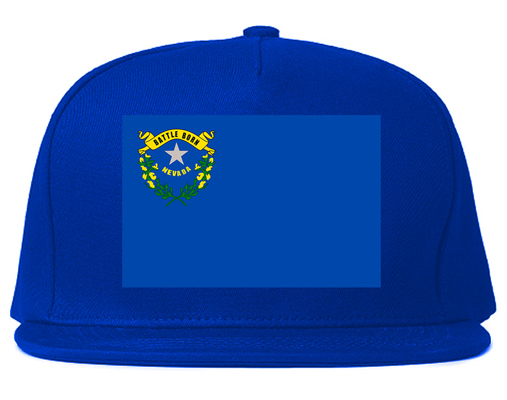 Nevada State Flag NV Chest Mens Snapback Hat Royal Blue