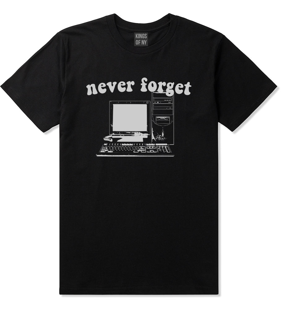 Never Forget Old Computer Nerd Mens T-Shirt Black