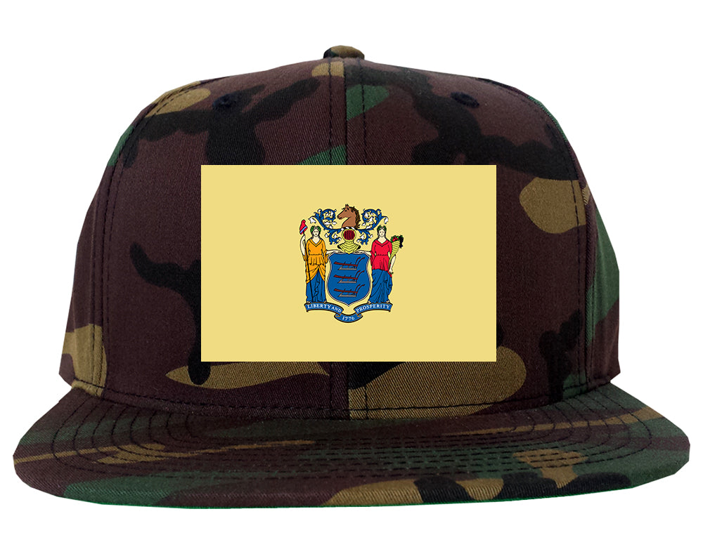 New Jersey State Flag NJ Chest Mens Snapback Hat Army Camo