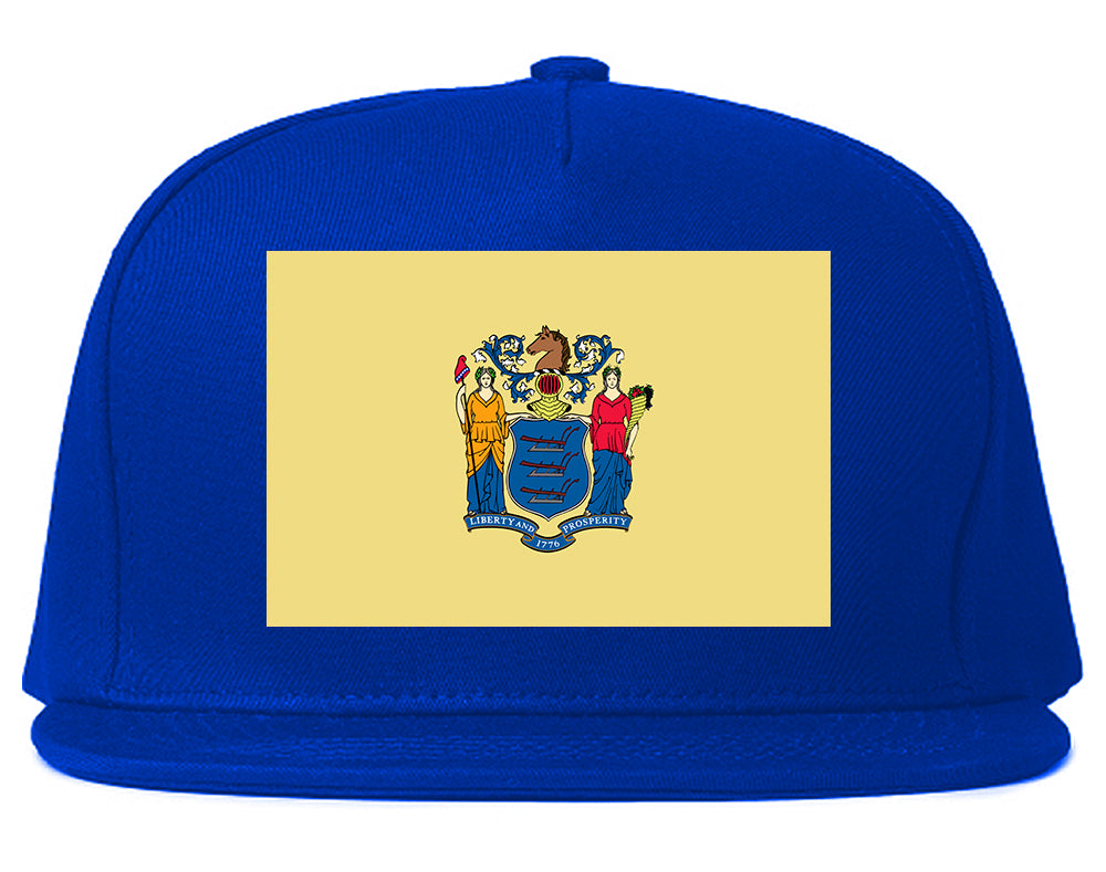 New Jersey State Flag NJ Chest Mens Snapback Hat Royal Blue