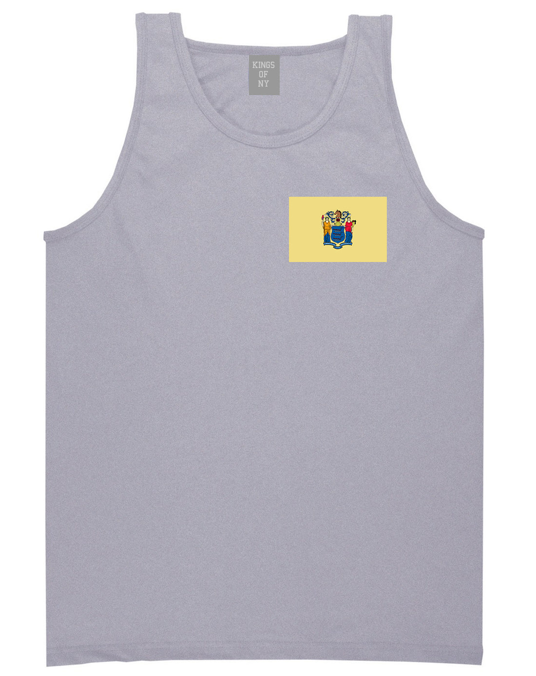 New Jersey State Flag NJ Chest Mens Tank Top T-Shirt Grey