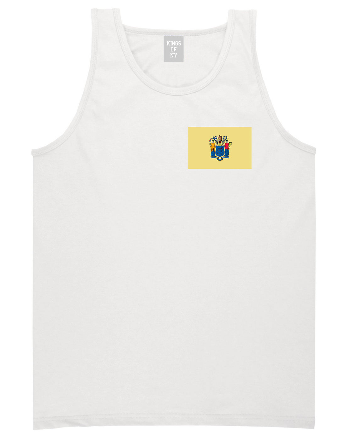 New Jersey State Flag NJ Chest Mens Tank Top T-Shirt White