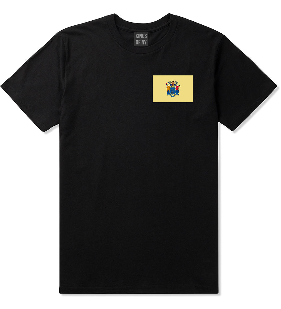 New Jersey State Flag NJ Chest Mens T-Shirt Black