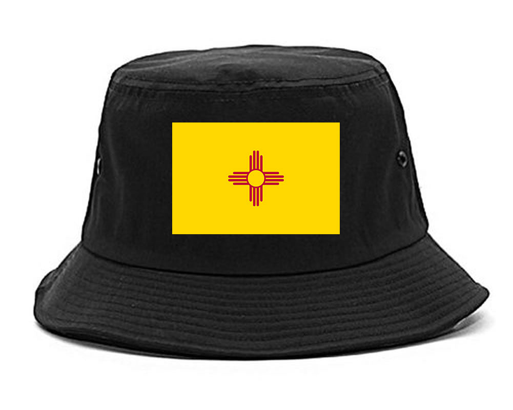 New Mexico State Flag NM Chest Mens Bucket Hat Black