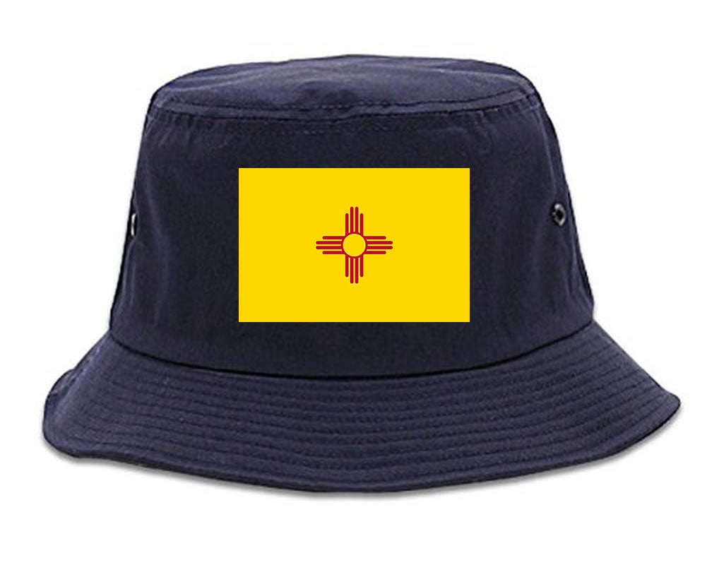 New Mexico State Flag NM Chest Mens Bucket Hat Navy Blue