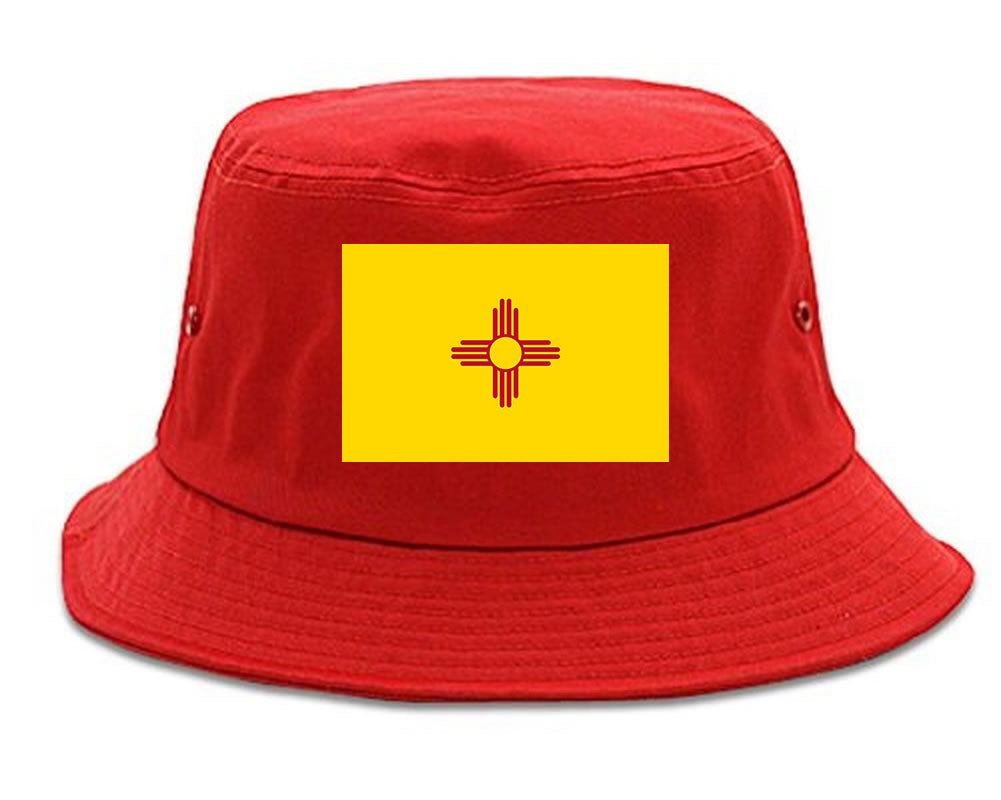 New Mexico State Flag NM Chest Mens Bucket Hat Red