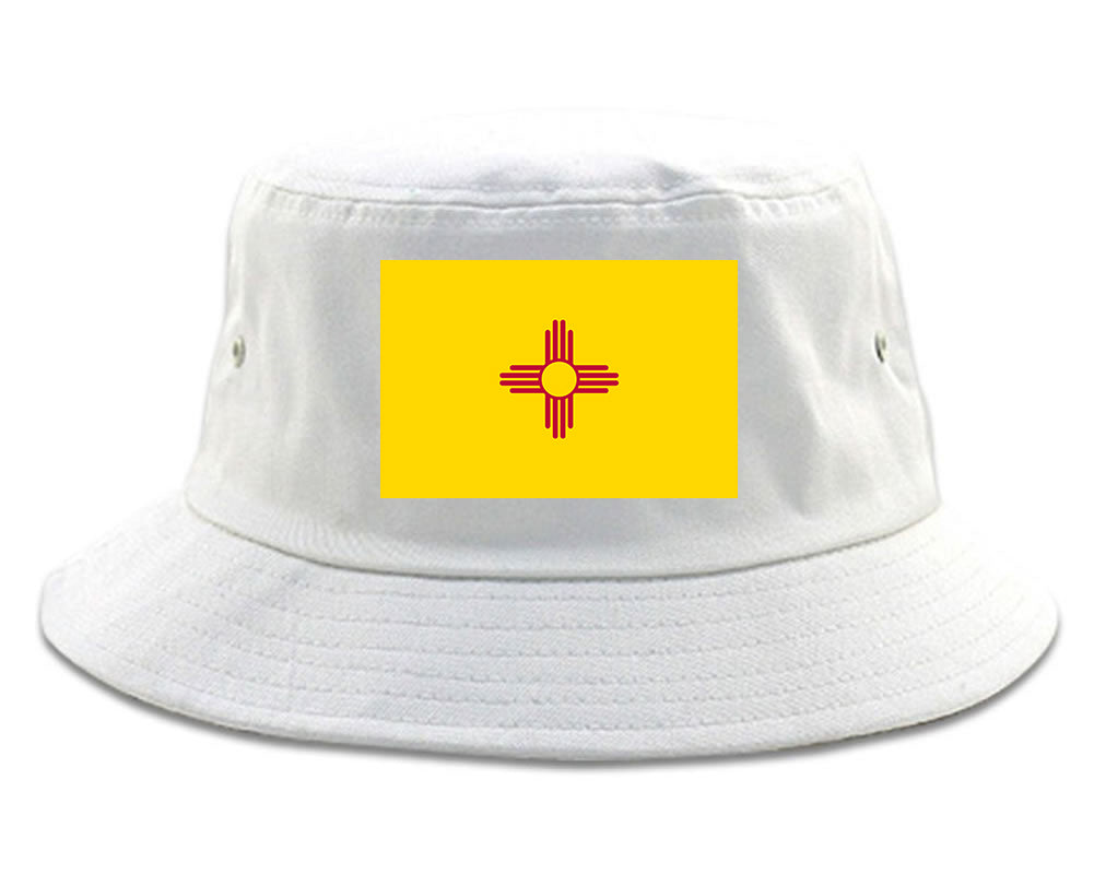 New Mexico State Flag NM Chest Mens Bucket Hat White