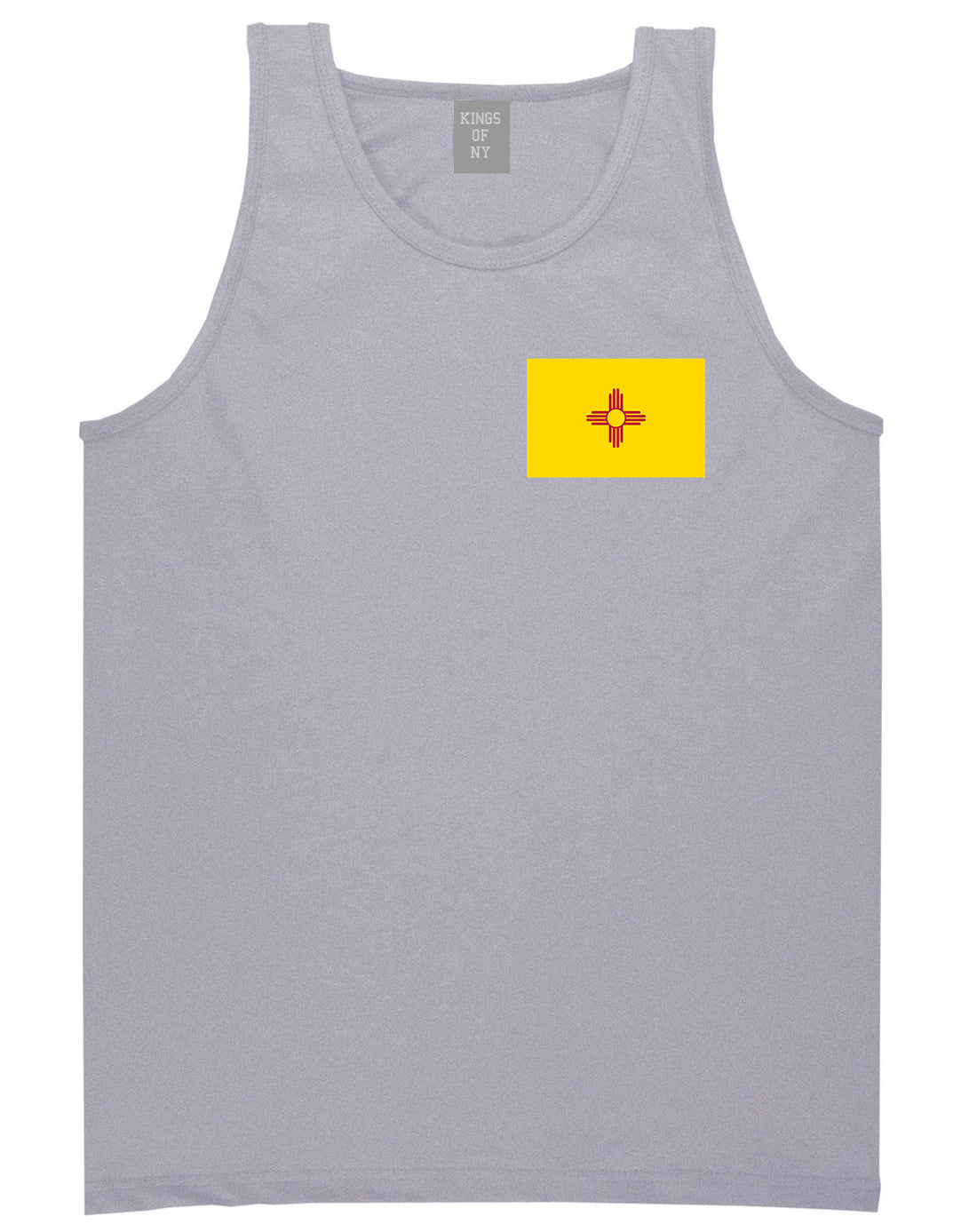 New Mexico State Flag NM Chest Mens Tank Top T-Shirt Grey